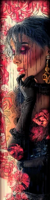 Free unique bookmark featuring a really sad lady